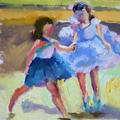 Two Little Ballerinas Dancing